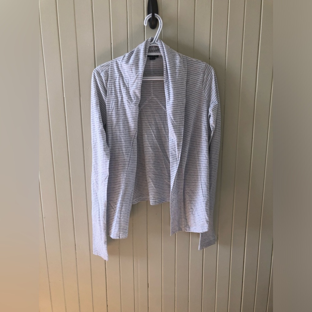 Theory - S- Striped Open Front Cardigan